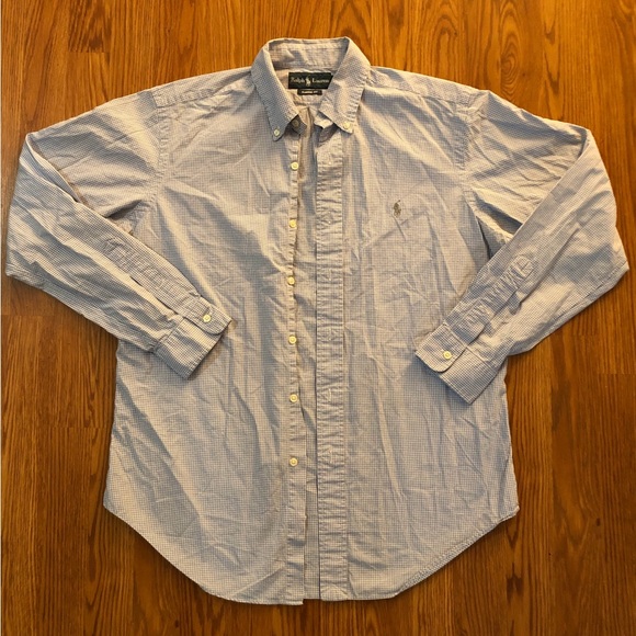 Ralph Lauren Light Blue Gingham Shirt - Picture 1 of 7